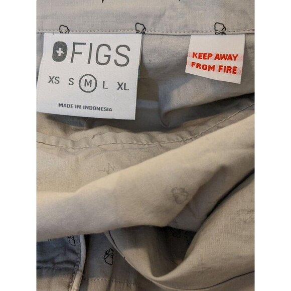 FIGS Womens Pajama Top Medium Gray Long Sleeve EKG Heartbeat Heart Medical Nurse - Picture 5 of 6